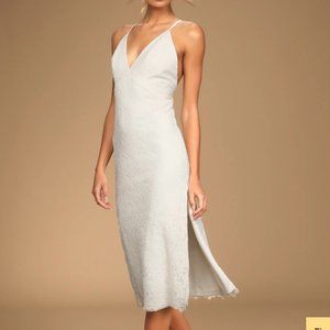 Lulu's Stunning Entrance White Lace Midi Dress – NWT